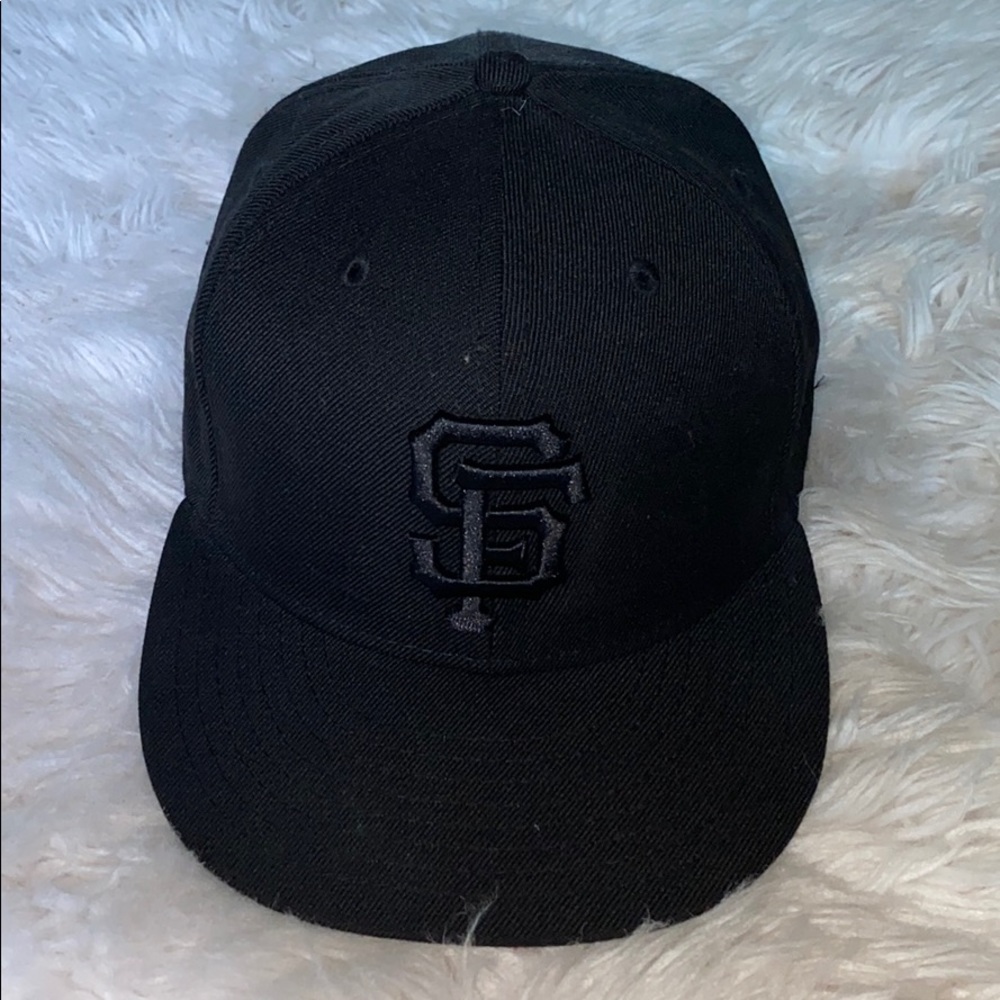 All Black SF hat - 7 1/4